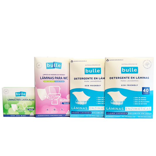 Pack: 2 sobres de detergente + Láminas para Lavavajillas + Láminas para WC